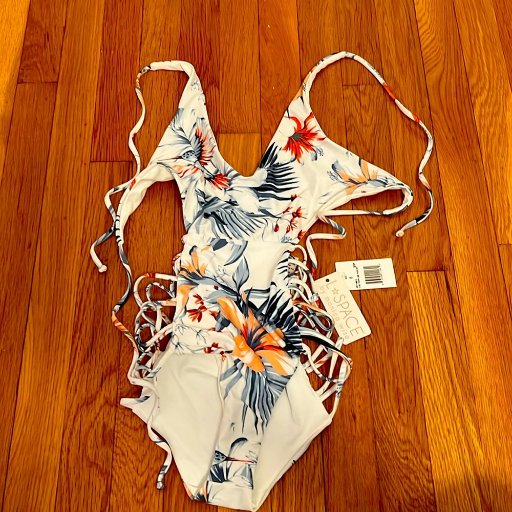 L*Space Floral One Piece Swimsuit - White and Orange